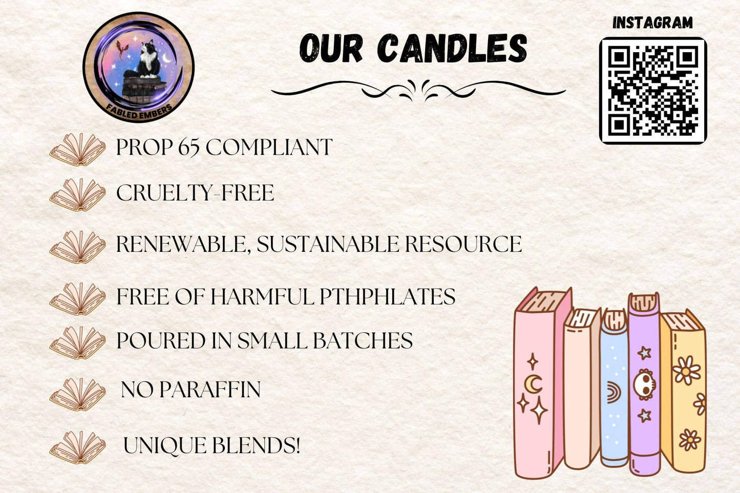 Fabled Embers - BOOKS bookish book lovers candle - Beauty Over Age