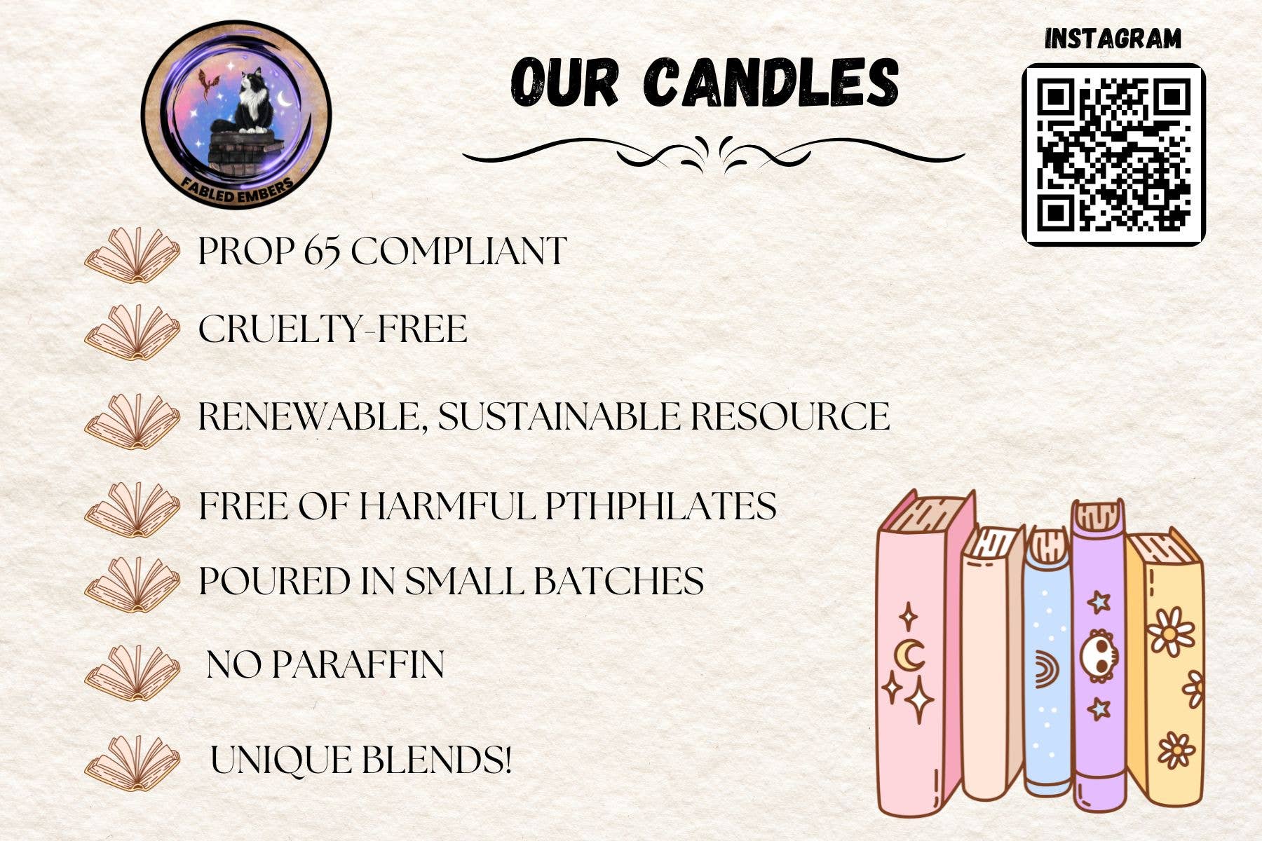 Fabled Embers - BOOKS bookish book lovers candle - Beauty Over Age